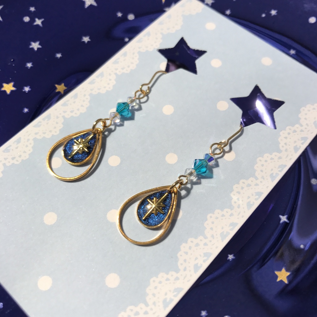 星の雫ピアス（ターコイズ）