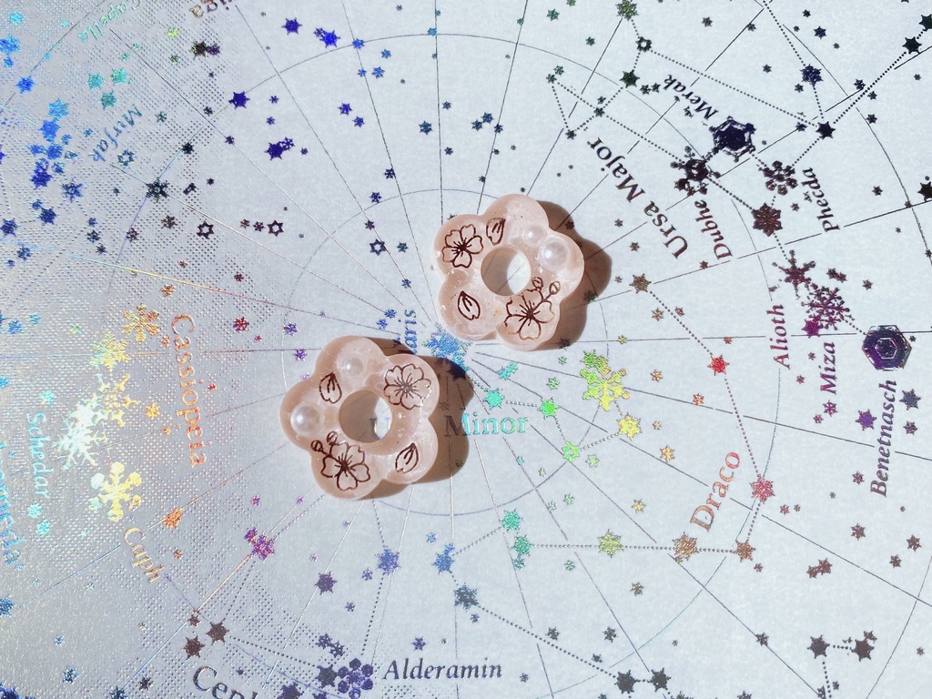 桜の花の耳飾り〜淡華ver.〜