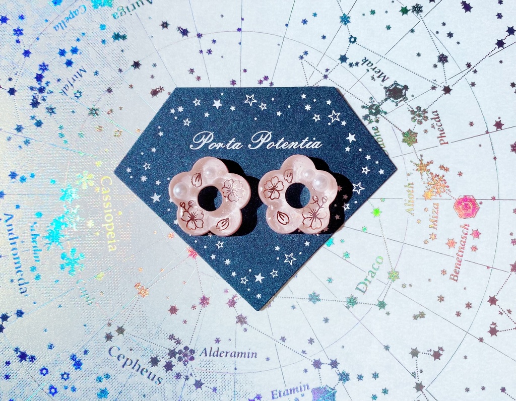 桜の花の耳飾り〜淡華ver.〜