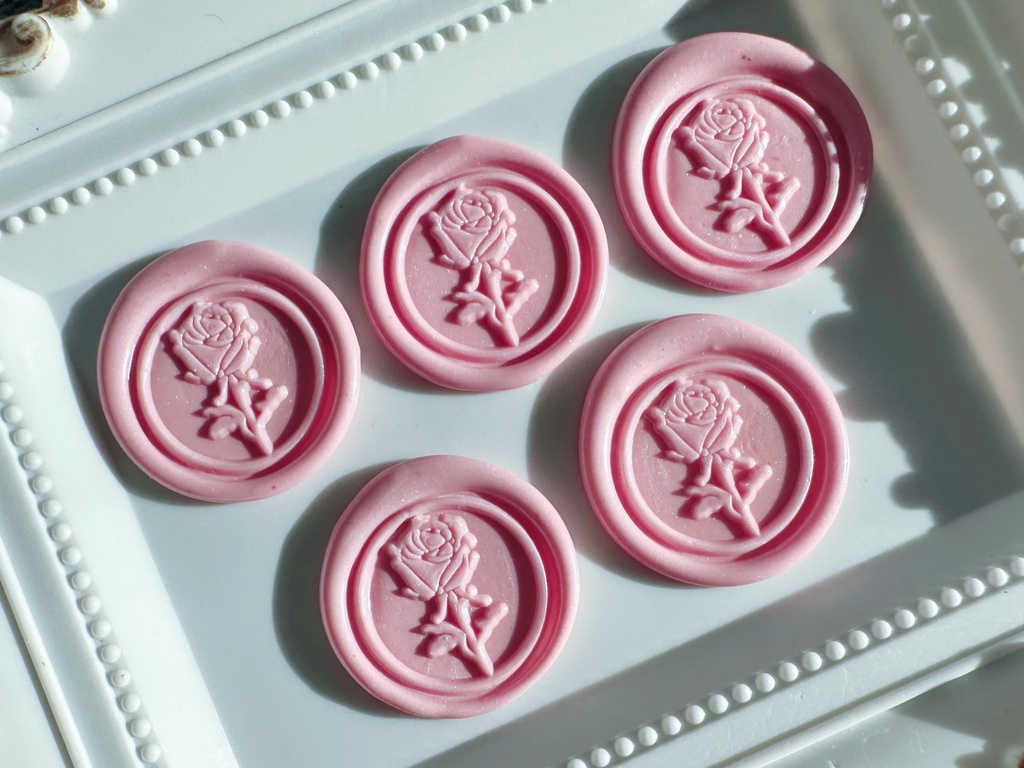 ピンクのバラのシーリングスタンプセット〜soft〜