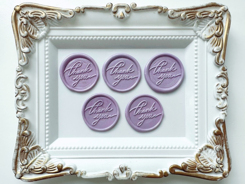 パープルのthank youスタンプセット