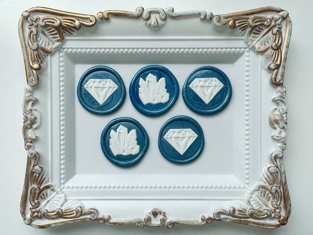 デニムブルーの鉱石シーリングスタンプセット