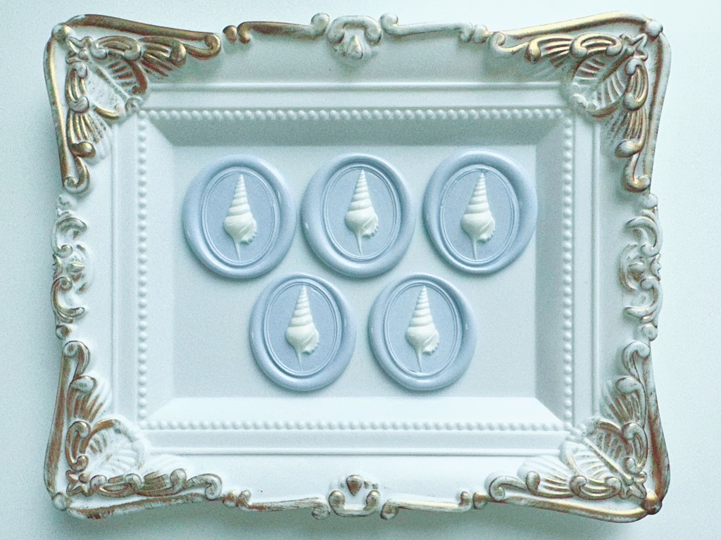 巻き貝のシーリングスタンプセット〜ペールブルー〜