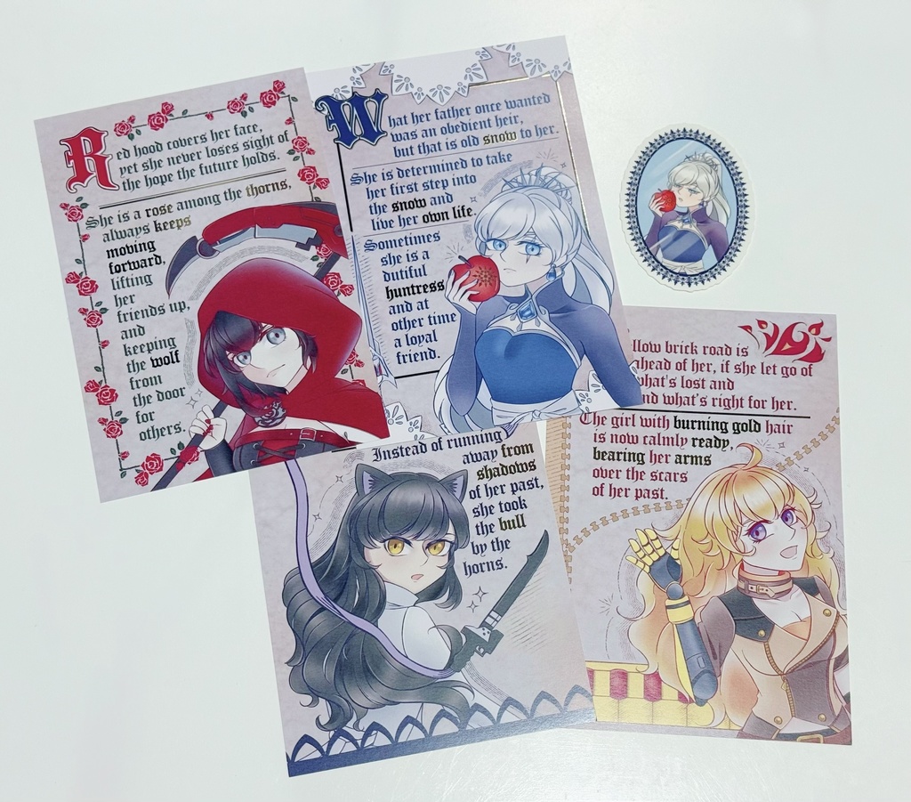 チームRWBY 装飾写本風ポストカードセット