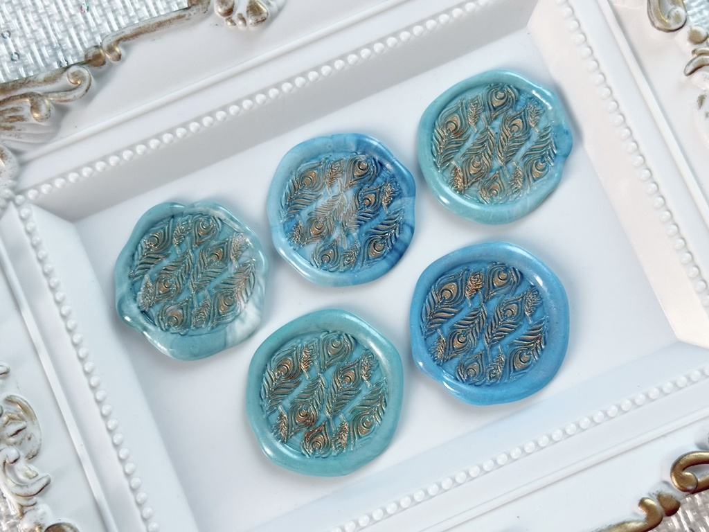 孔雀のシーリングスタンプセット