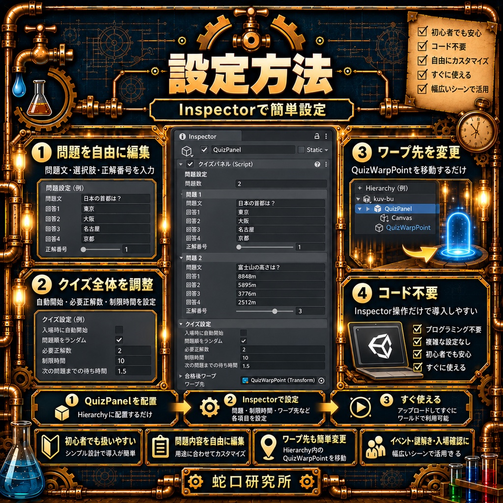 かんたんな時間制限付き入場クイズ【VRChatワールド向け】