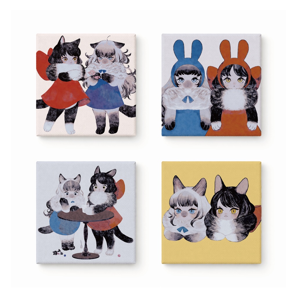【受注販売】ねこち直筆サイン入りキャンバスプリント4種