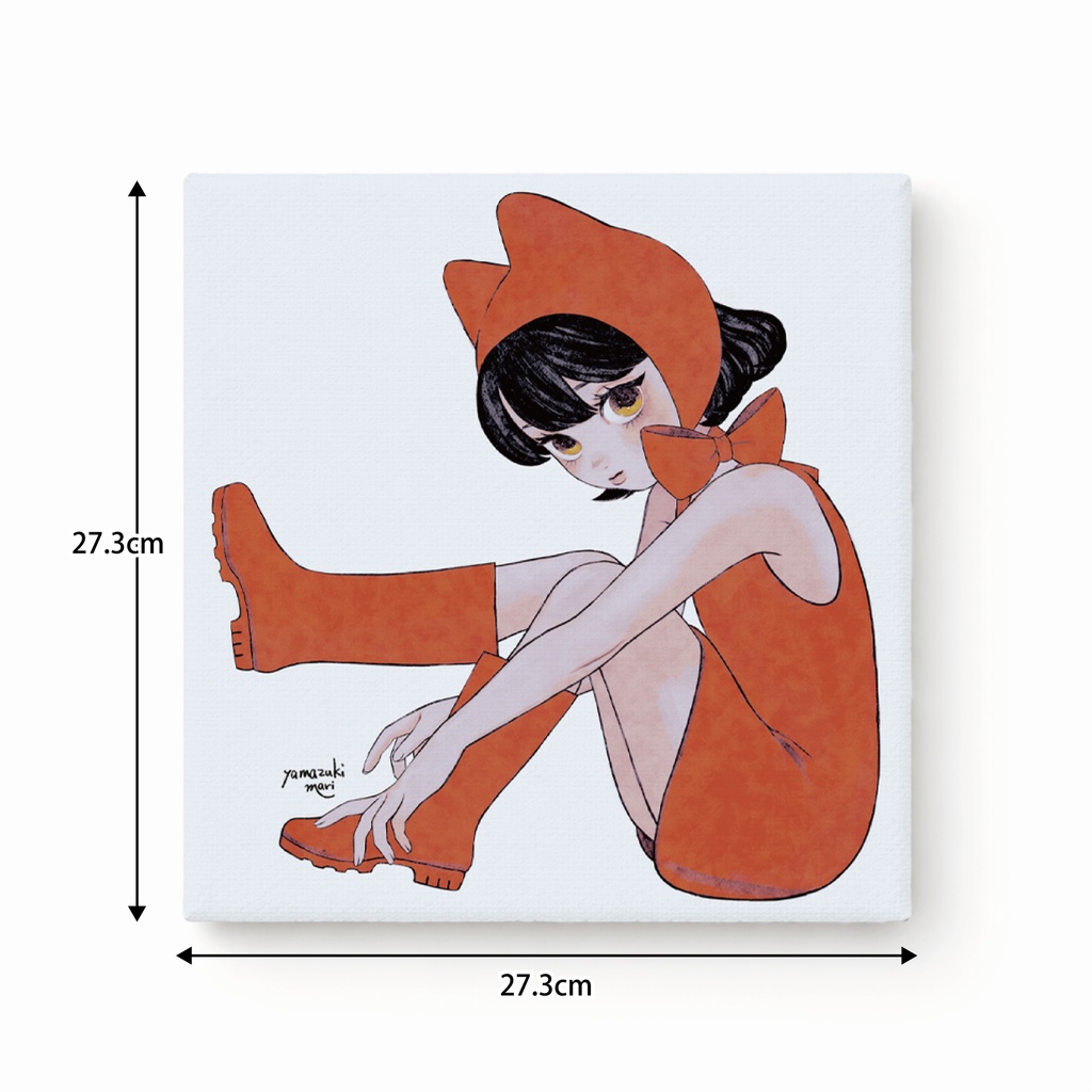 【rainy girl -red-】サイン入りジークレーキャンバスプリント+オーバーペイント