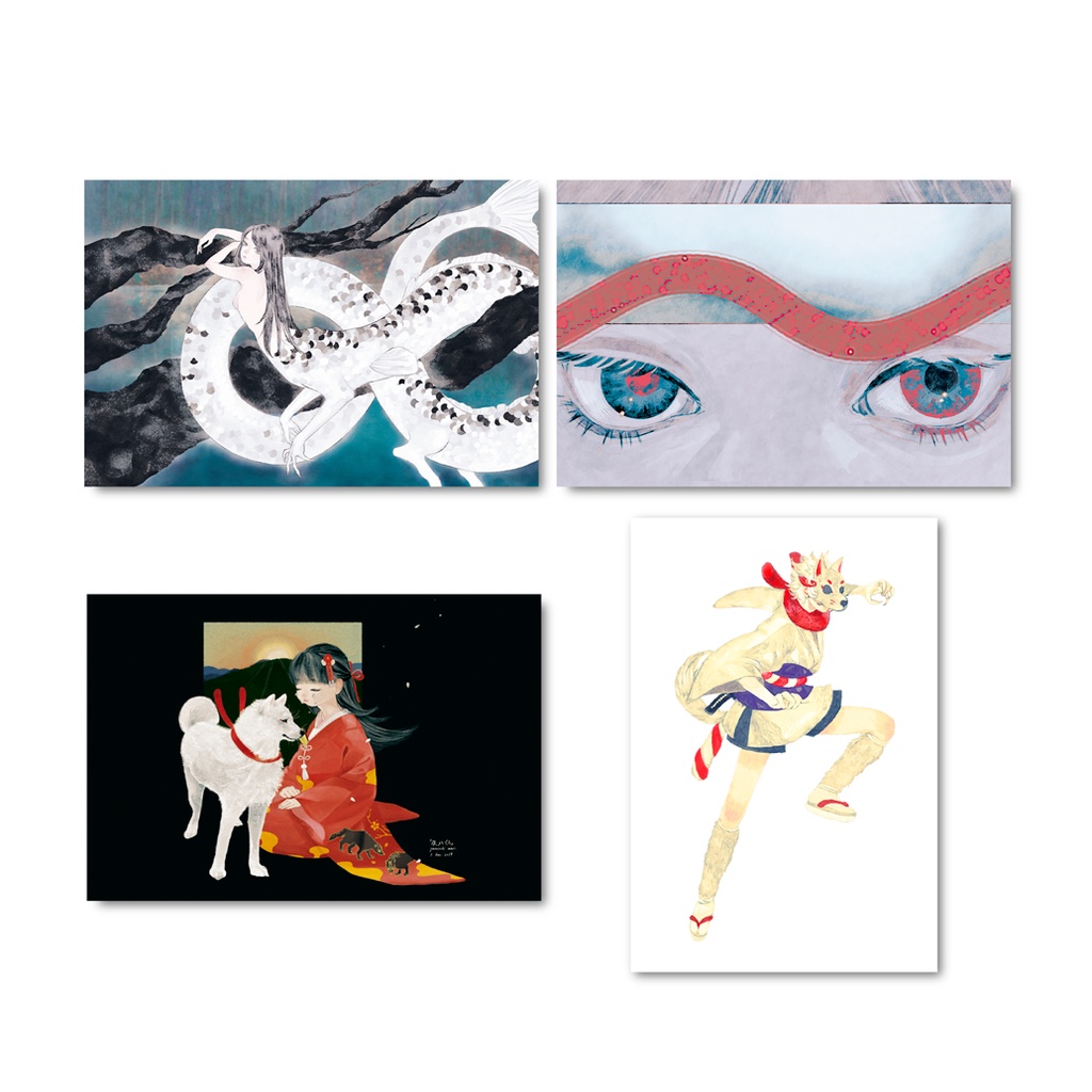 民話ポストカード4枚セット