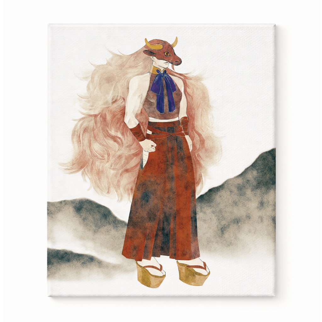 湯殿山神直筆サイン入りキャンバスプリント