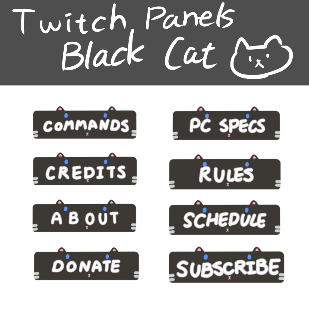 Black Cat Panels | Panels, Twitch Panels