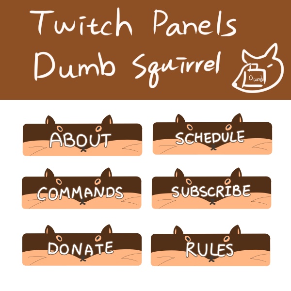 Dumb Sqirrel | Panels, Twitch Panels, Animal Panels