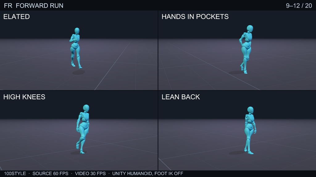 100STYLE Forward Run Pack - 100 Styles | VRChat / Unity Humanoid