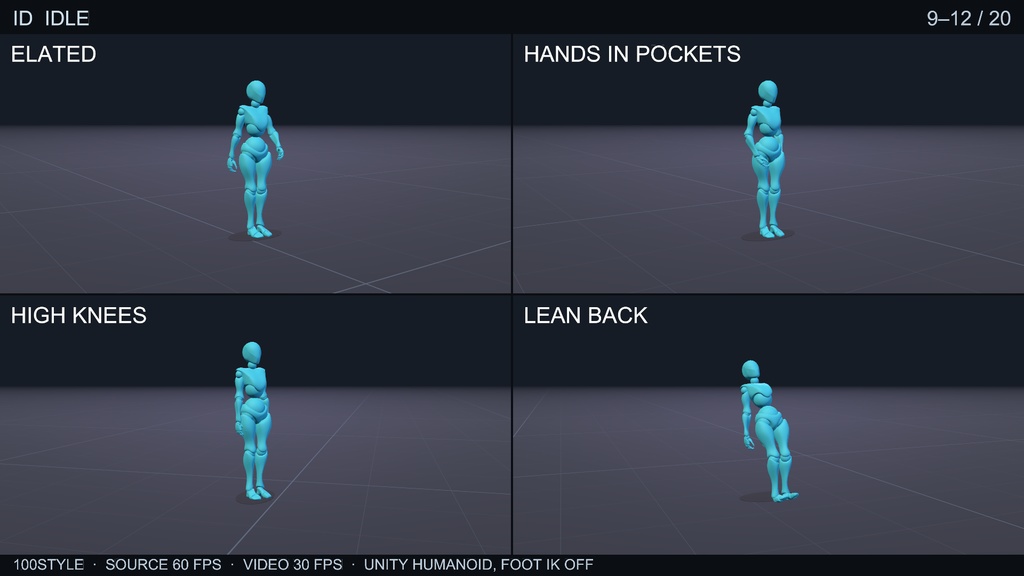 100STYLE Idle Pack - 100 Styles | VRChat / Unity Humanoid
