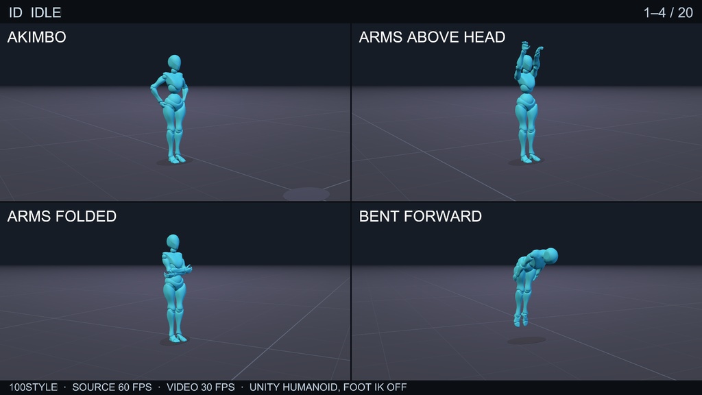 100STYLE Idle Pack - 100 Styles | VRChat / Unity Humanoid