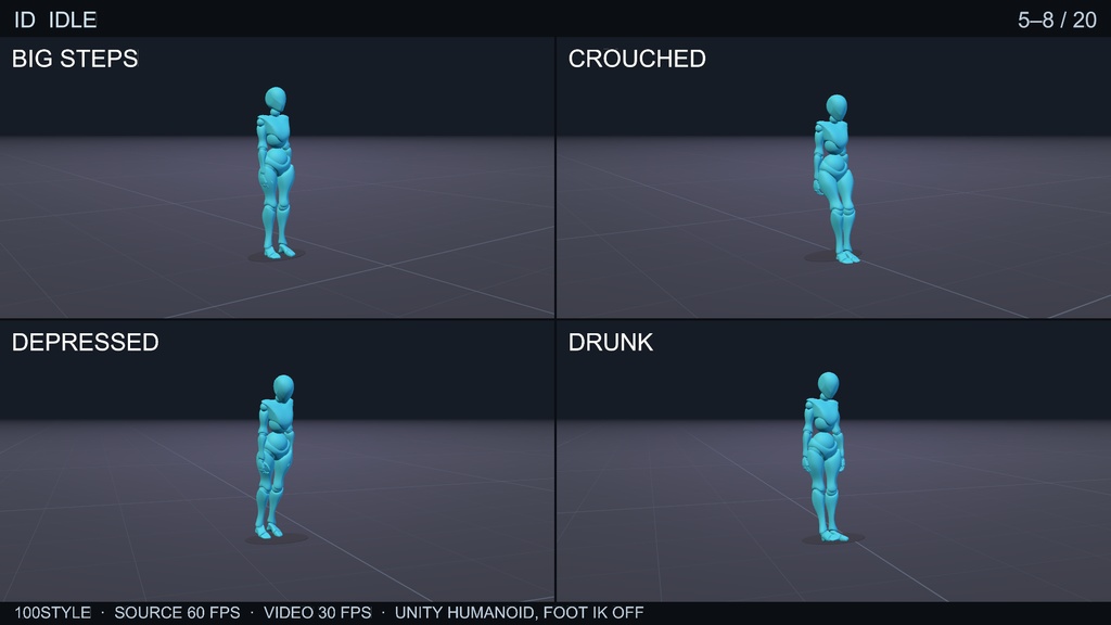 100STYLE Idle Pack - 100 Styles | VRChat / Unity Humanoid