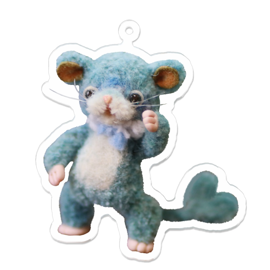 ブルーネズミのアクリルキーホルダー