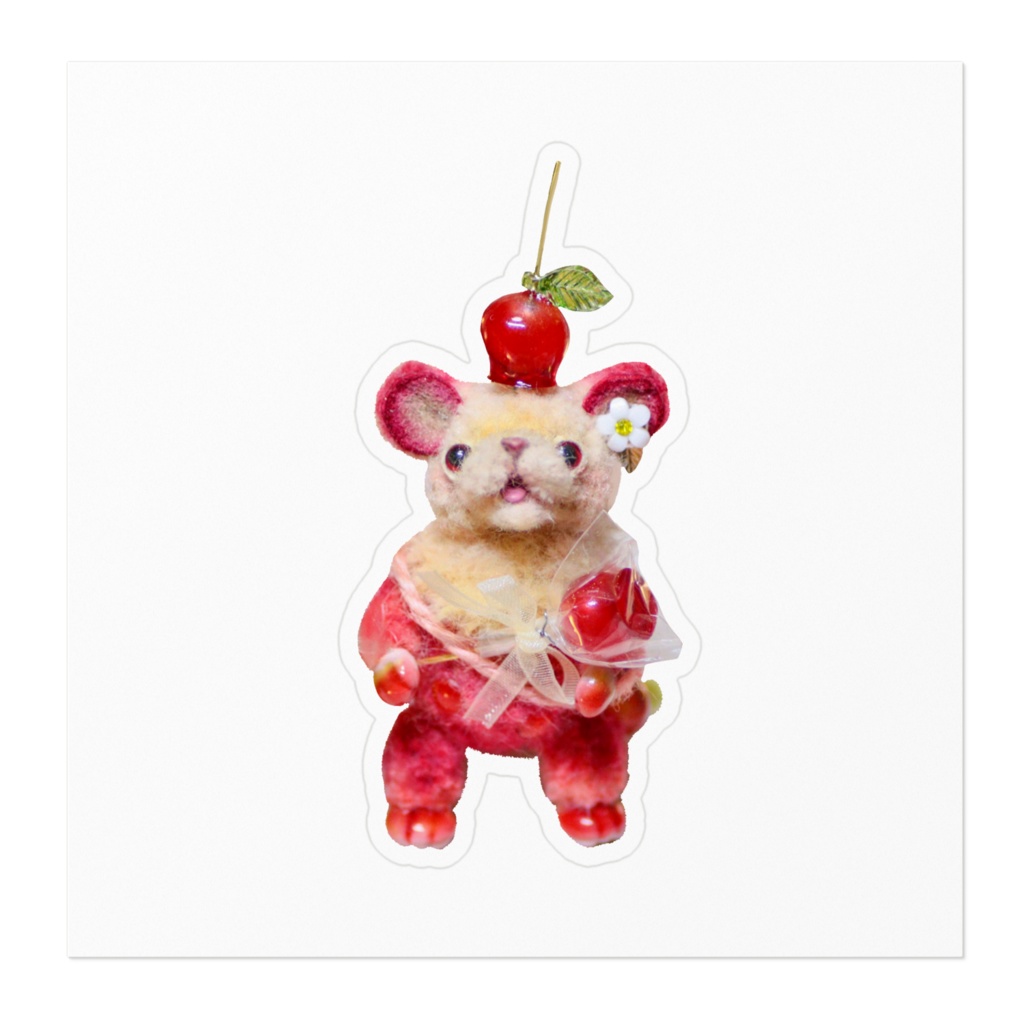 りんご飴のネズミちゃん(レッド)ステッカー