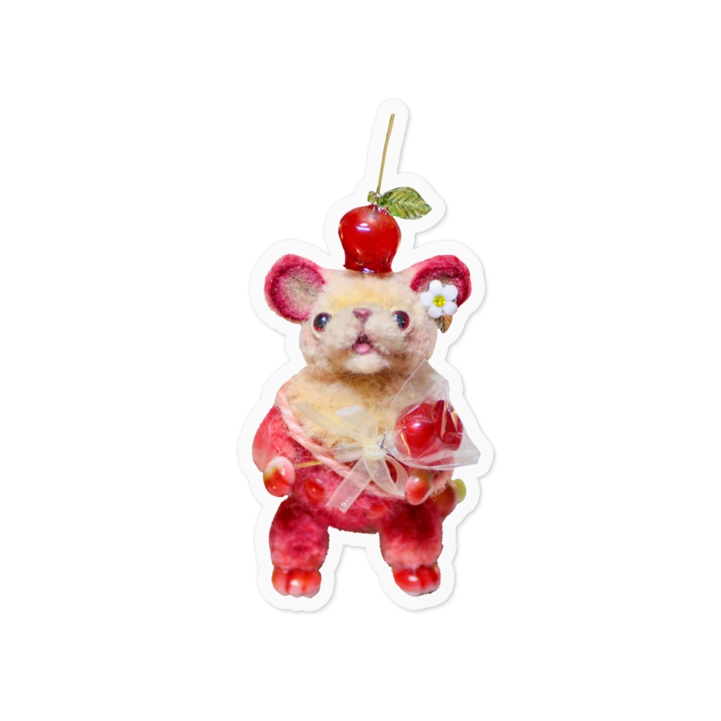りんご飴のネズミちゃん(レッド)ステッカー