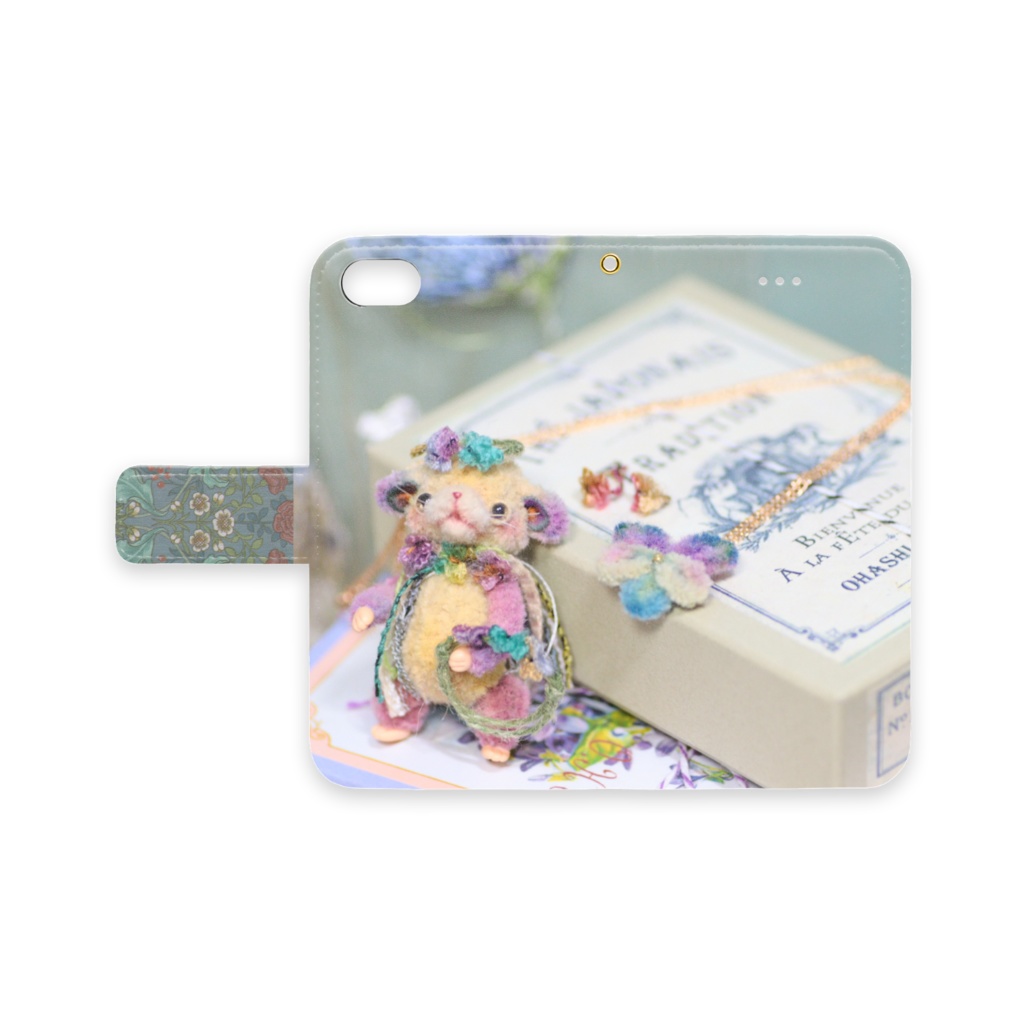 ビオラネズミちゃん手帳型スマホカバー