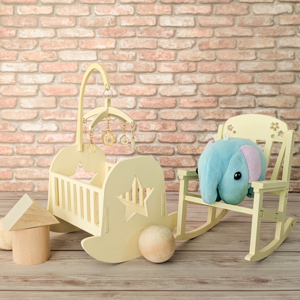 小さいぬい用*ころんとパステルロッキングチェア