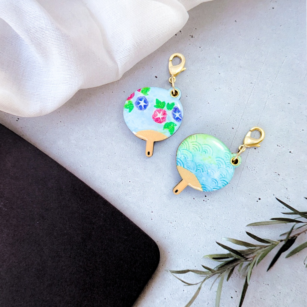 夏の迷子札*うちわ【スライド式】