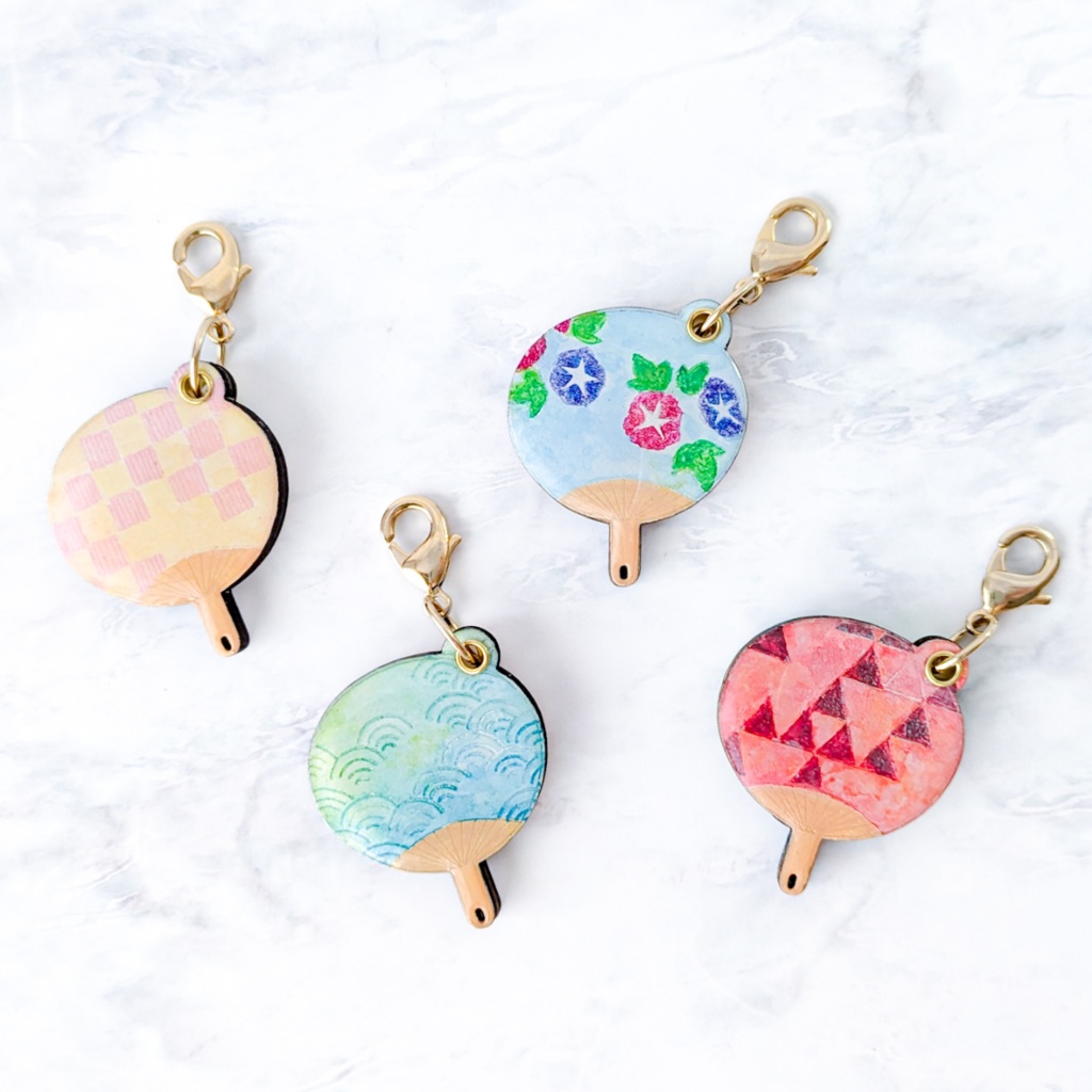 夏の迷子札*うちわ【スライド式】