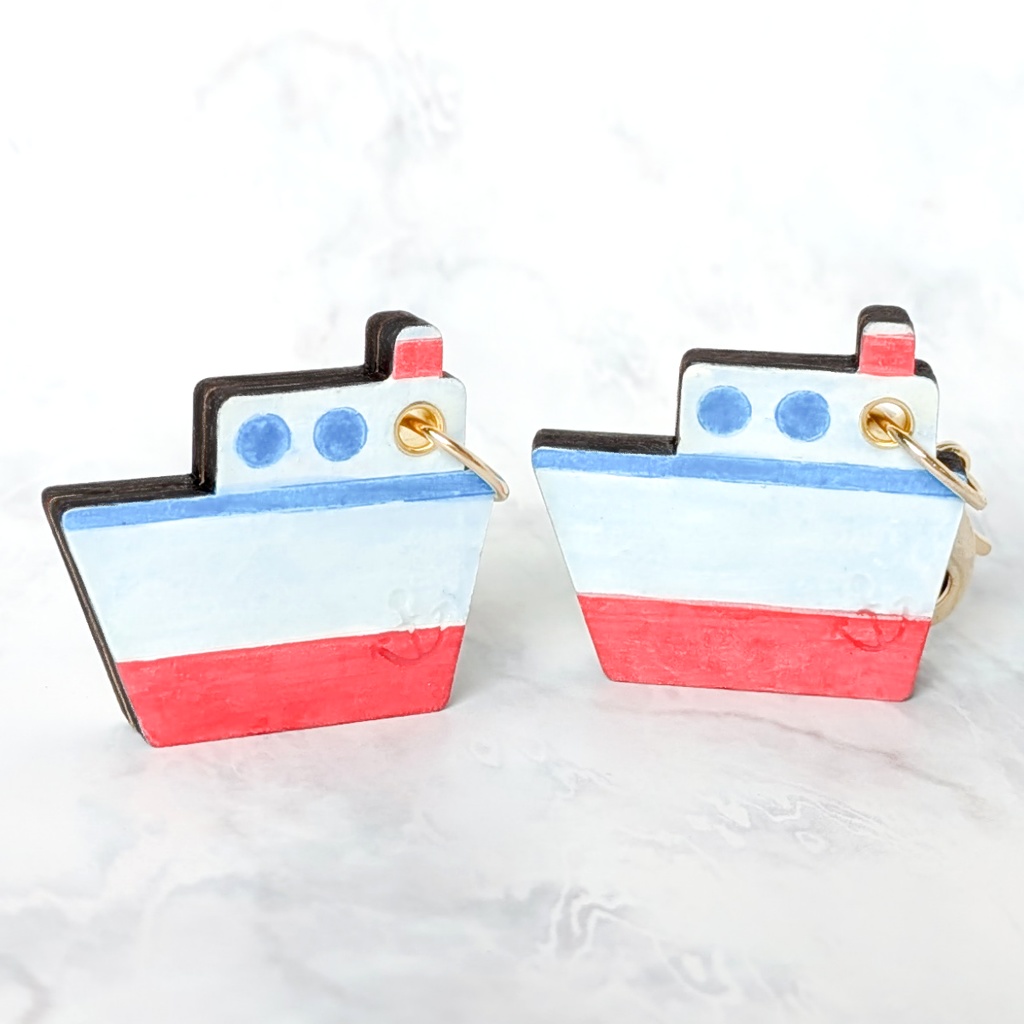 【ぬいのためのお守り】迷子札*おもちゃの船【スライド式】