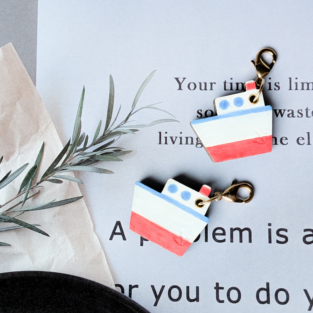 【ぬいのためのお守り】迷子札*おもちゃの船【スライド式】