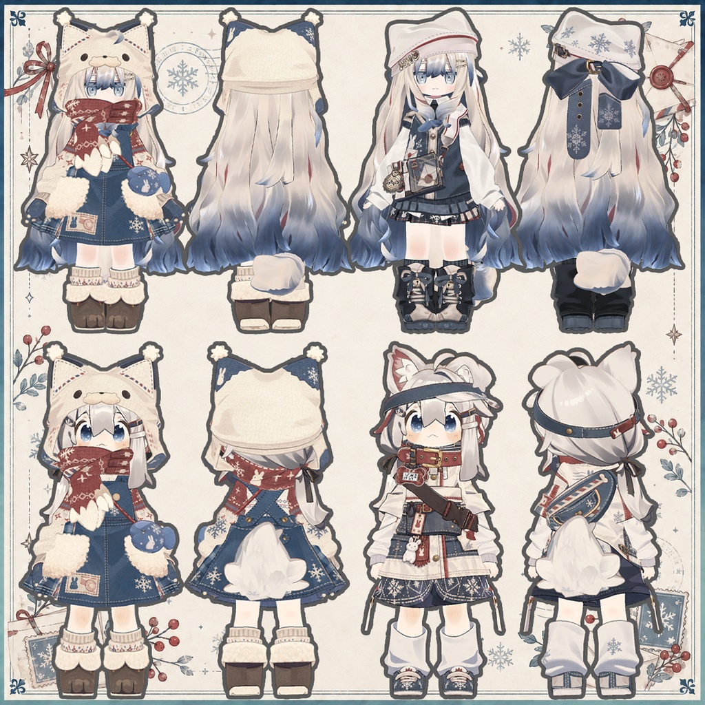 【まめひなた対応/キプフェル対応】月兎あにまるうぃんたー衣装テクスチャ (デフォルトテクスチャ有り)