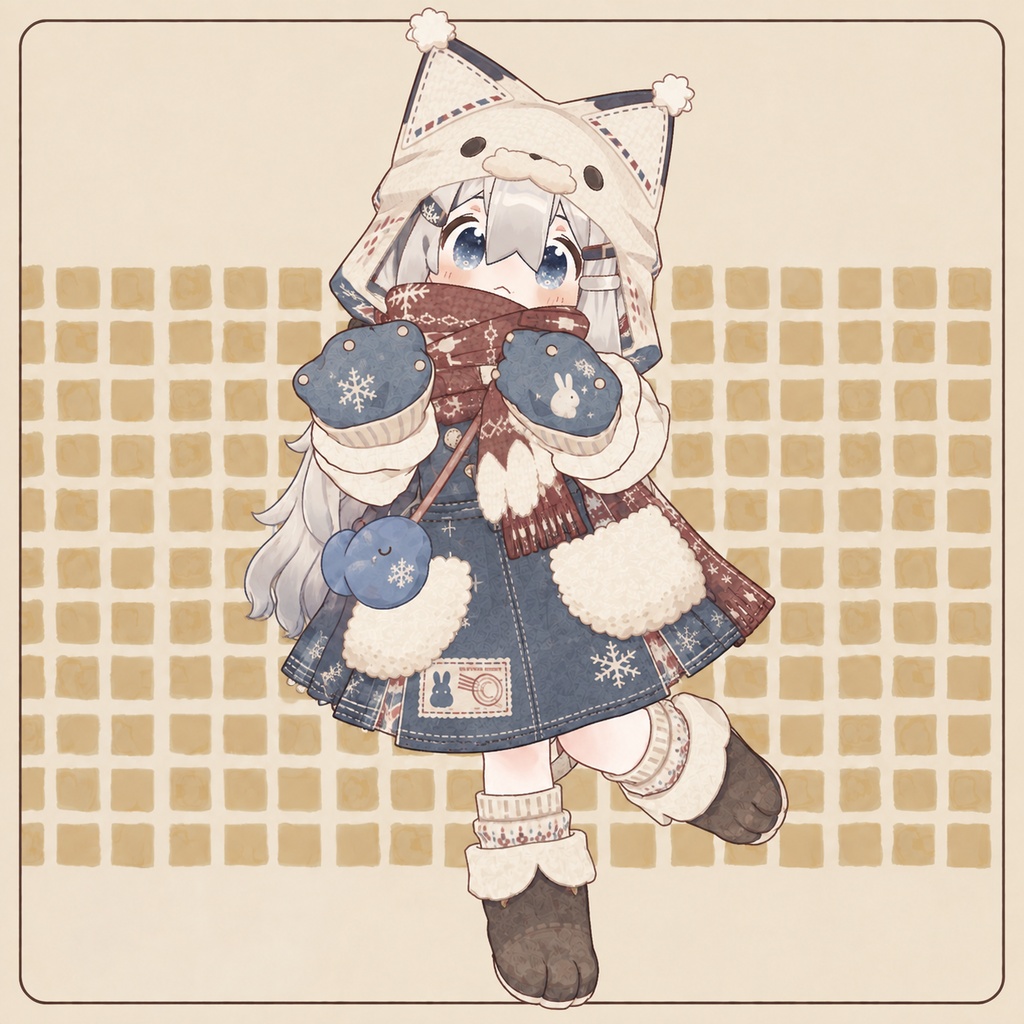 【まめひなた対応/キプフェル対応】月兎あにまるうぃんたー衣装テクスチャ (デフォルトテクスチャ有り)