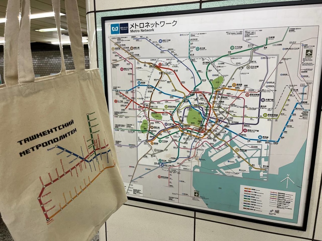 タシケント地下鉄路線図 トートバッグ