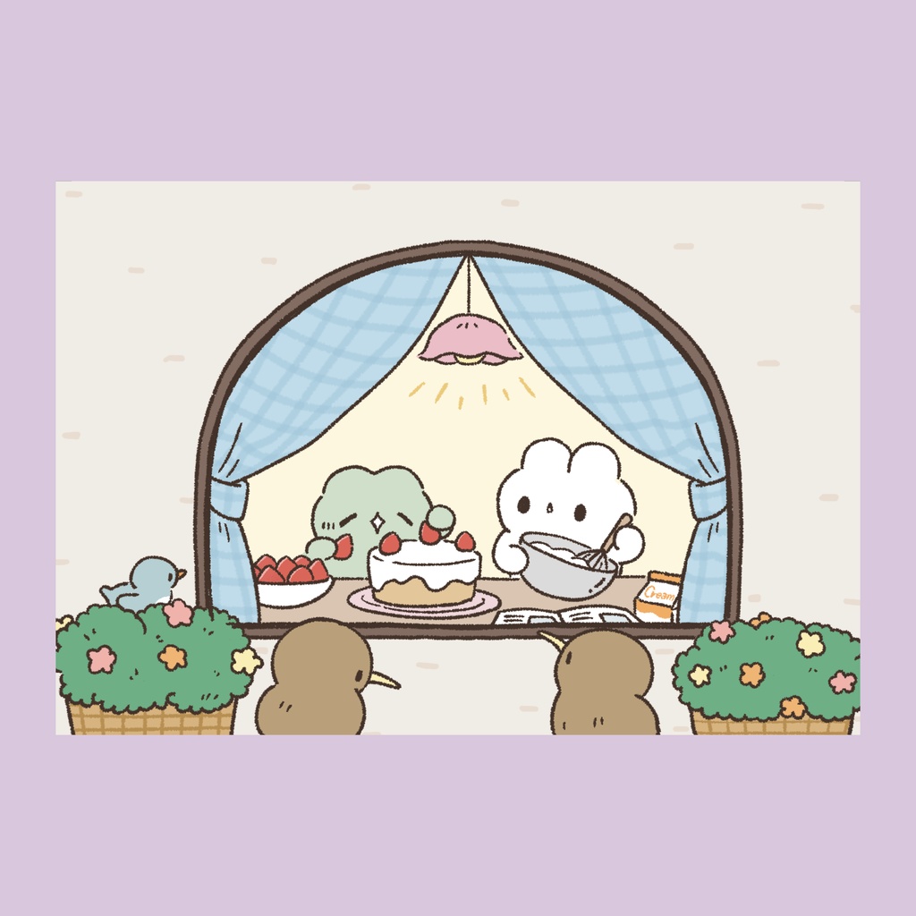 うさグニポストカード〈いちご〉