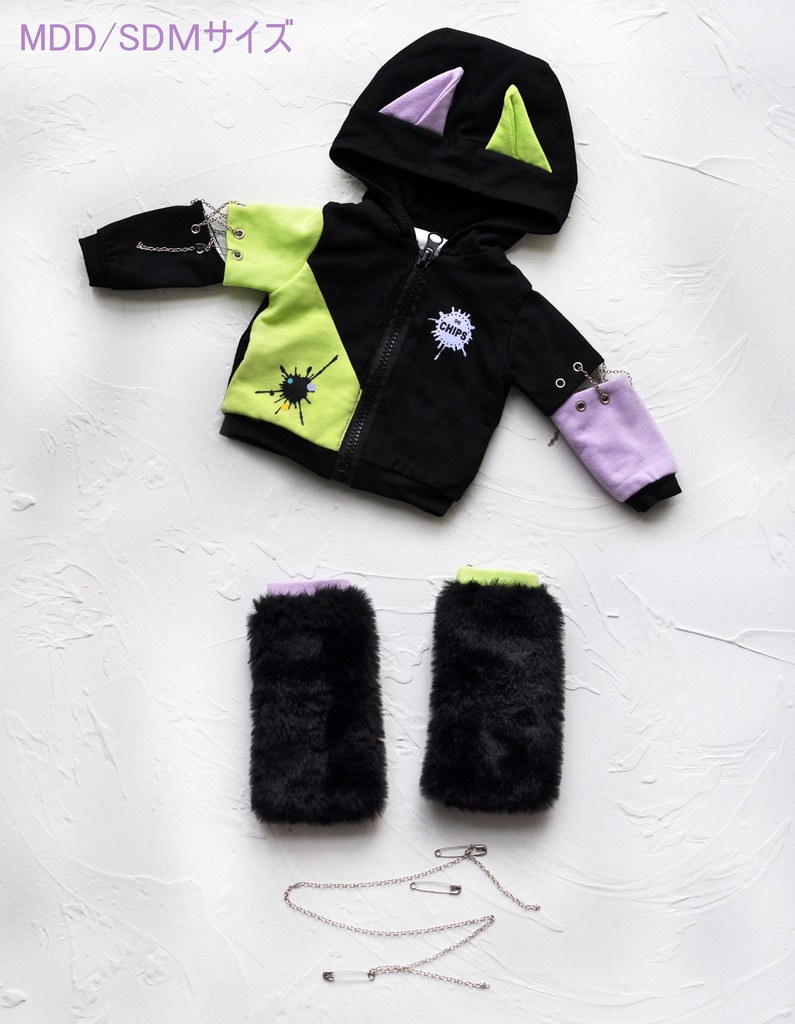 ネコ&ウサギ フードパーカー セット MDD/DDサイズ