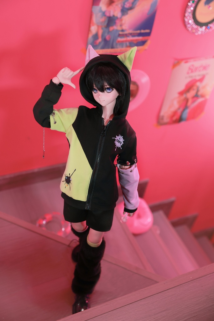 ネコ&ウサギ フードパーカー セット MDD/DDサイズ