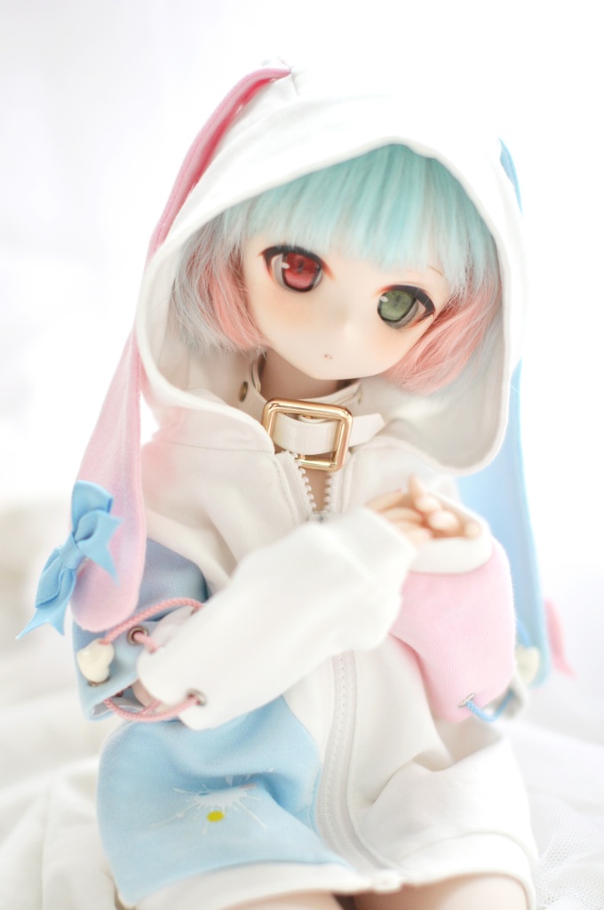ネコ&ウサギ フードパーカー セット MDD/DDサイズ