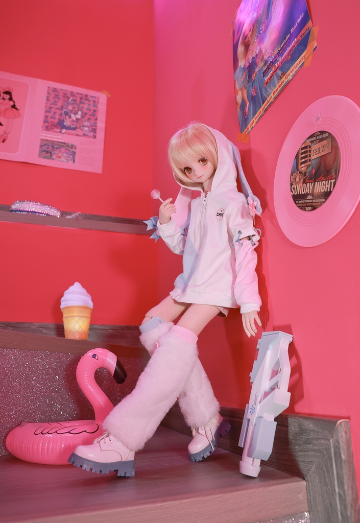 ネコ&ウサギ フードパーカー セット MDD/DDサイズ