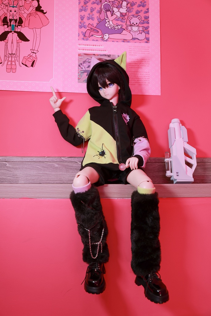 ネコ&ウサギ フードパーカー セット MDD/DDサイズ