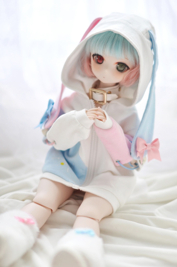 ネコ&ウサギ フードパーカー セット MDD/DDサイズ