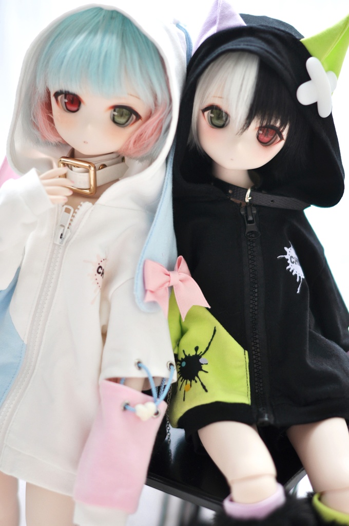 ネコ&ウサギ フードパーカー セット MDD/DDサイズ