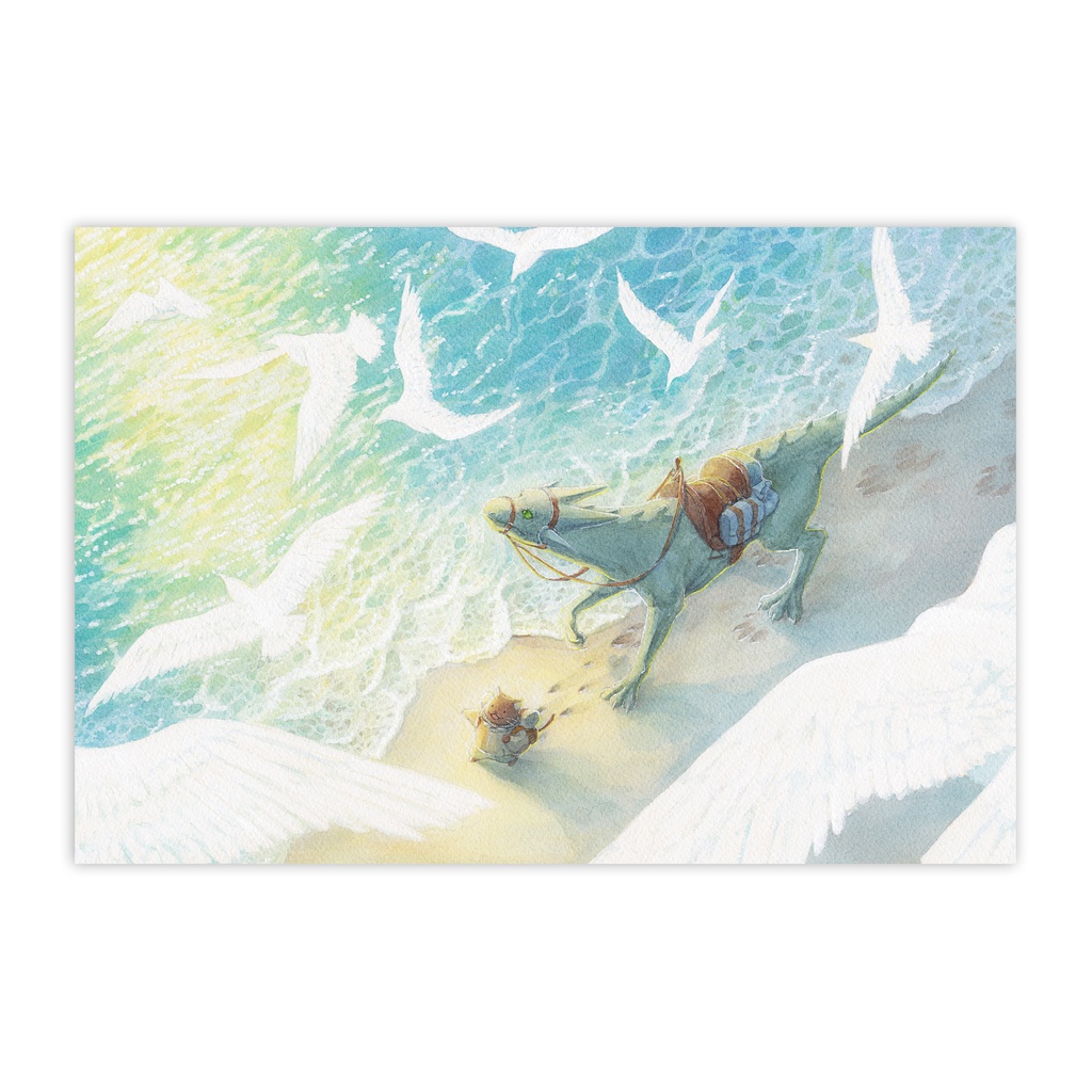 ポストカード「浜辺の朝」