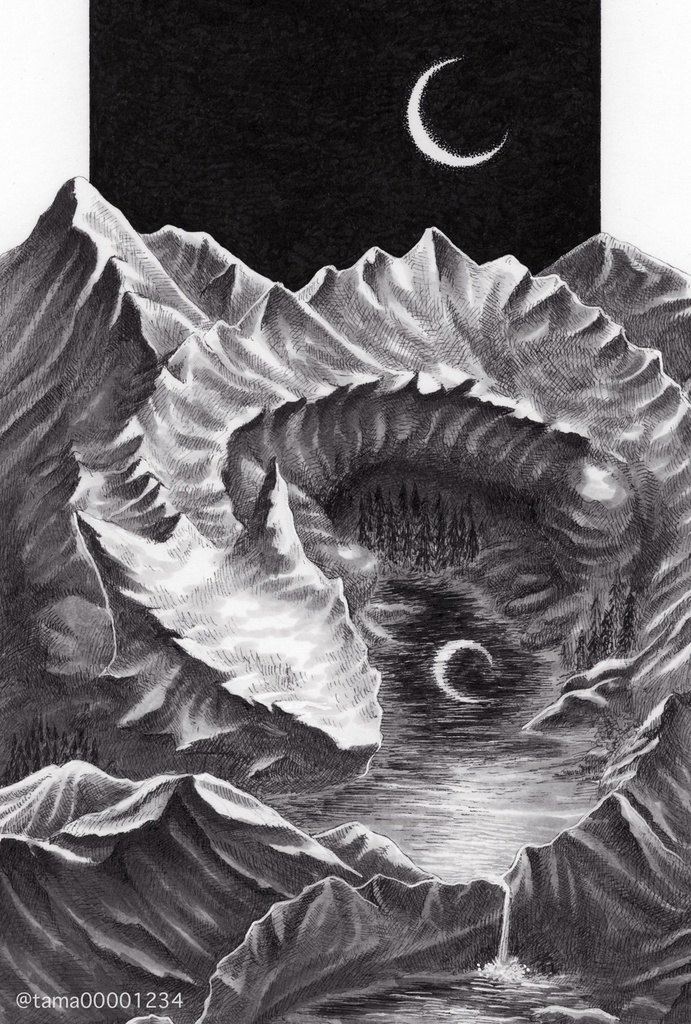 原画「山間に眠る」
