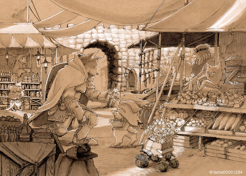 原画「商人の街」