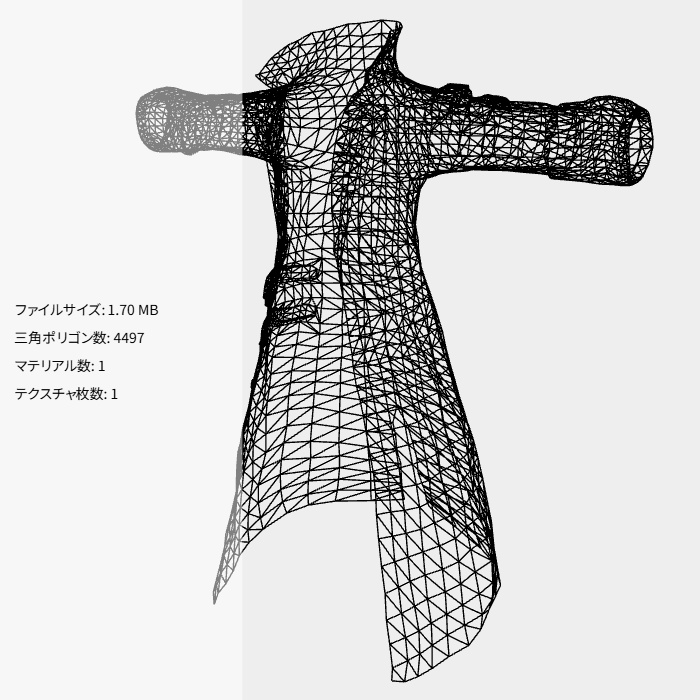 【24時間無料】処刑人の外套(FBX / unitypackage )