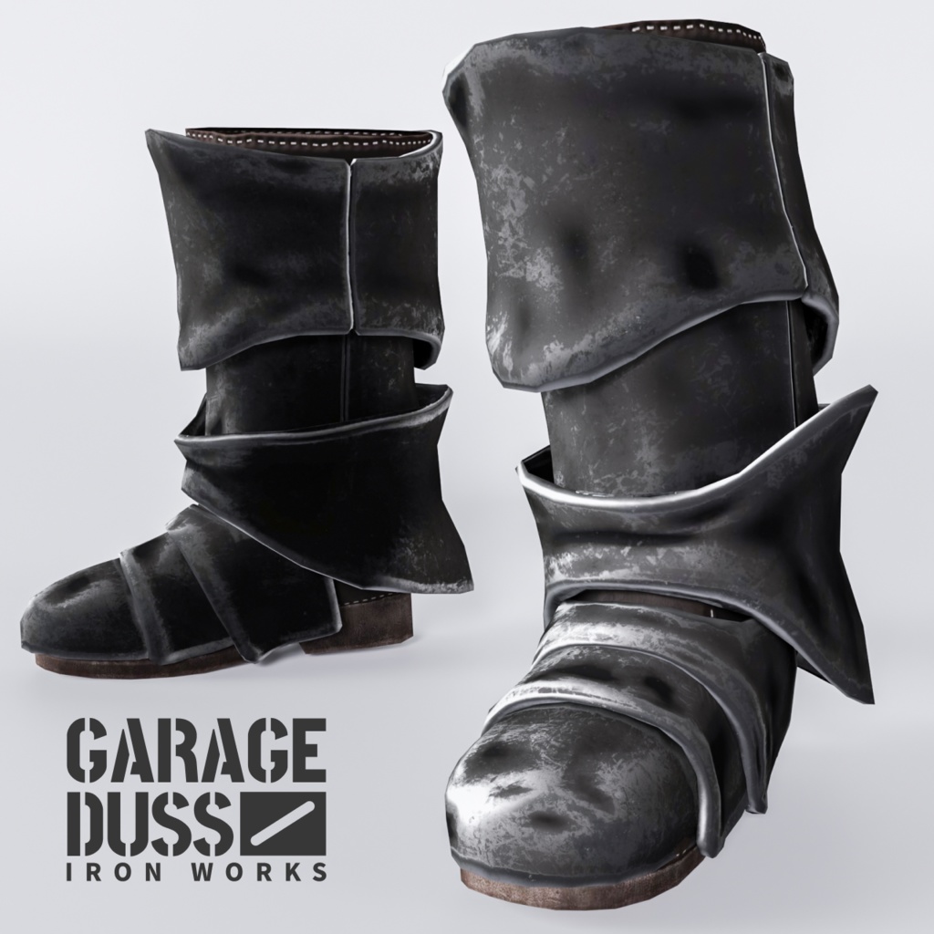 【24時間無料】重撃兵の足鎧（FBX / XWear / unitypackage）