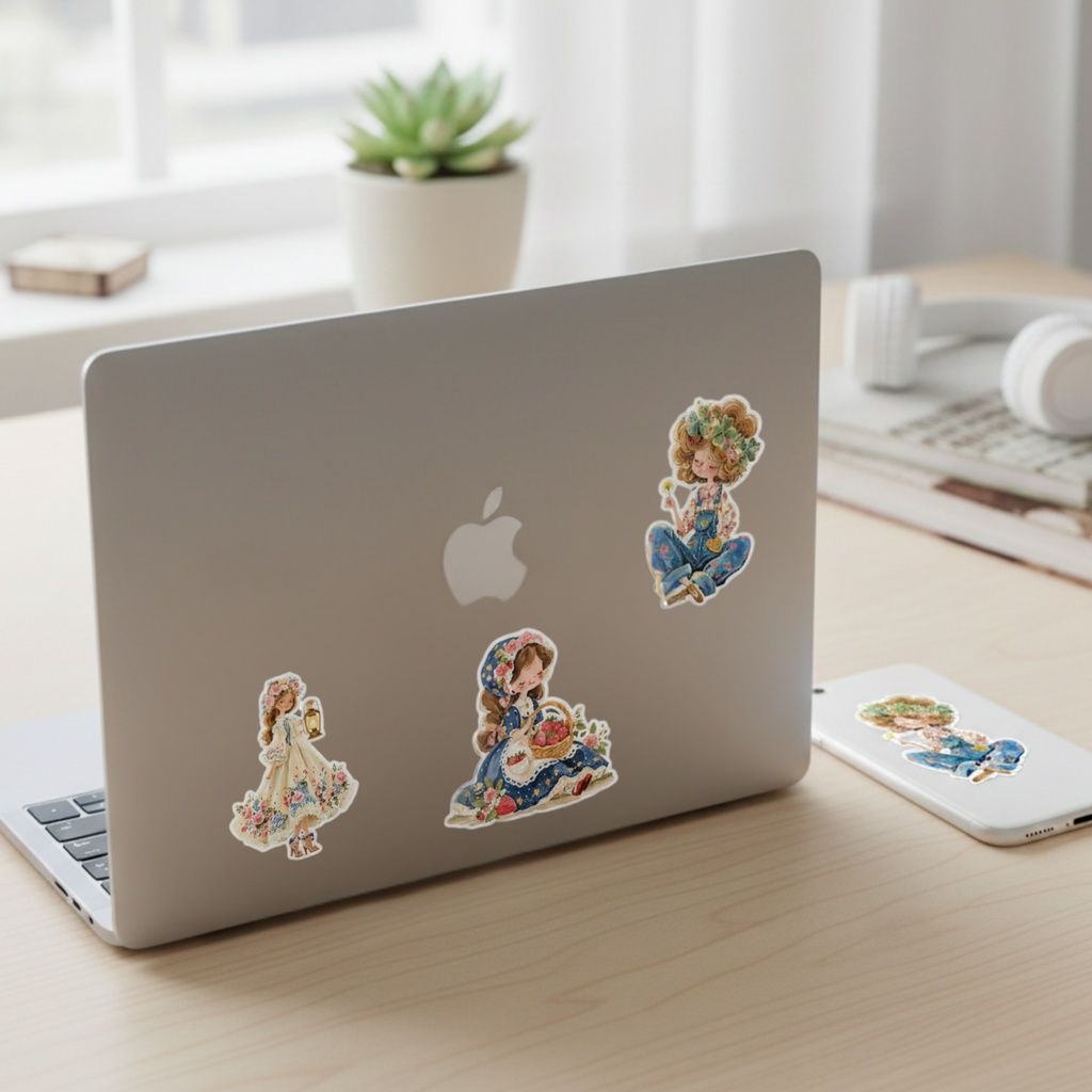 ふんわり春色ガールズ クリップアート