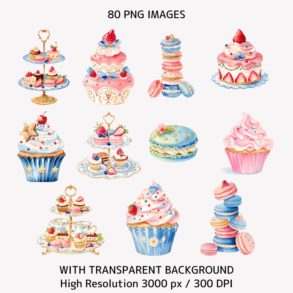 アリスと時計の水彩イラスト|不思議の国風クリップアート