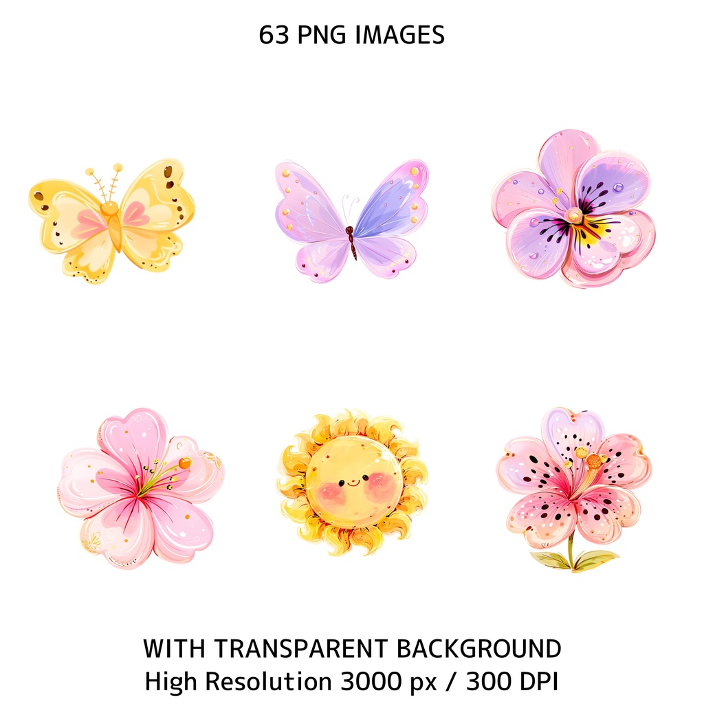 Sweet Baby Safari Clipart セット