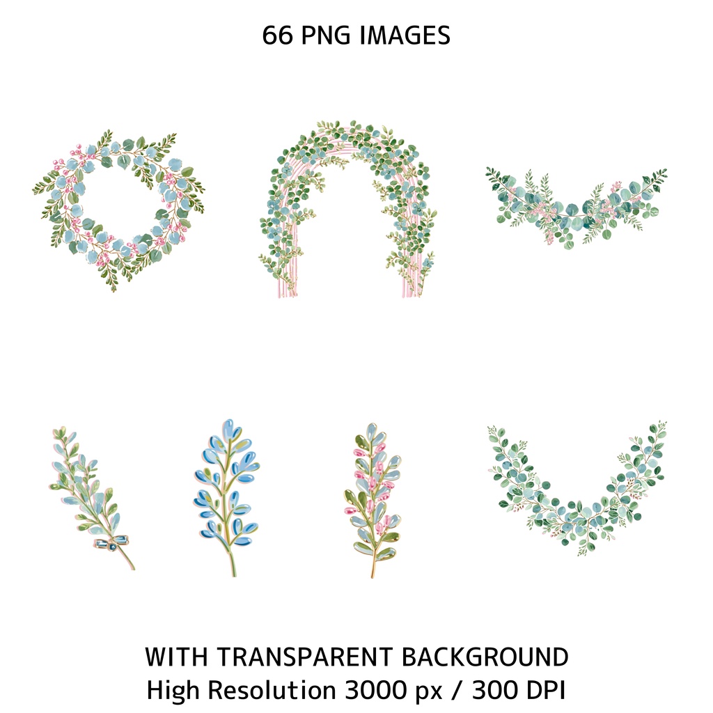 ピンクのウエスタンウェディング イラスト素材セット