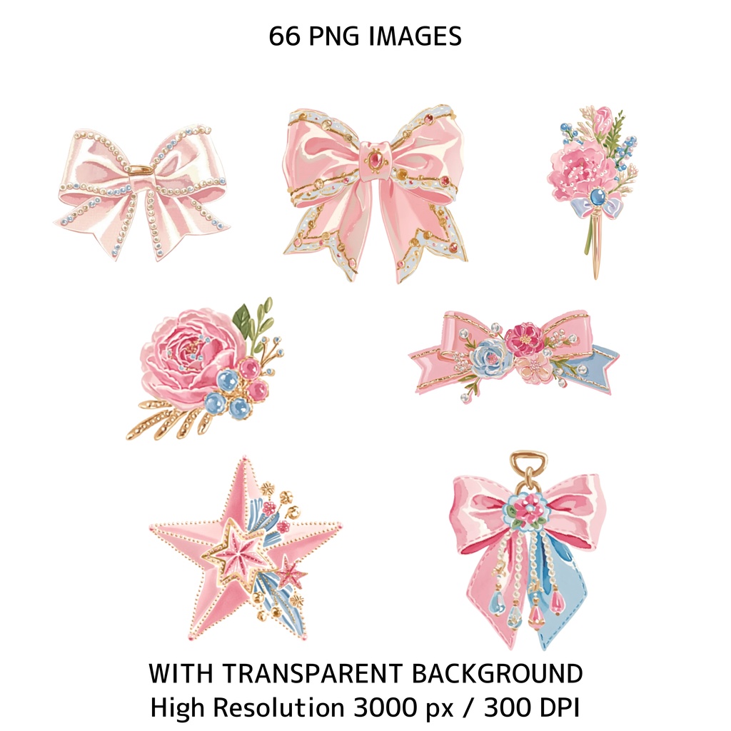 ピンクのウエスタンウェディング イラスト素材セット